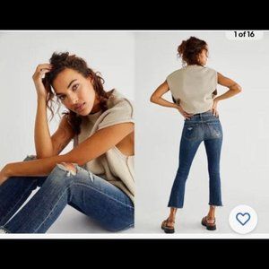 Mother The Insider Crop Step Fray Jeans